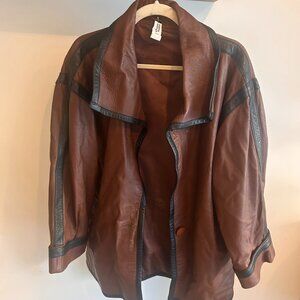 Faux leather Brown jacket - Vintage